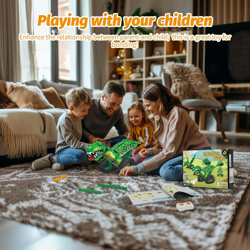 5 1 6-12 Set 2.4GHz Programmable 6 7 8 9 10 11 12 in Dinosaur Toy for Years Old Kids Boys, Robot Dino Building with APP