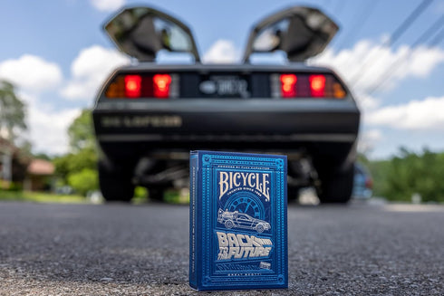 Bicycle Back To The Future Playing Cards - 1 Pack, Premium, Foil, Metallic, Blue