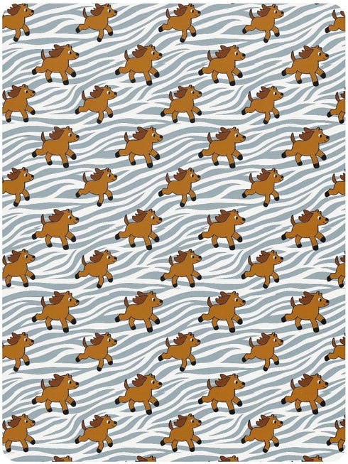 miaozhen 1 Pack 52x28 Cotton Baby Crib Sheets Soft Cute Cartoo Brown Horse Zebras Stripes Muslin Crib Sheets