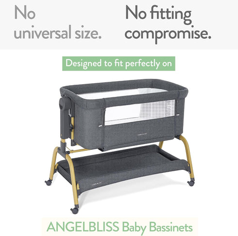 ANGELBLISS 2 Pack 21" 33" Joey + Joan Waterproof Bassinet Mattress Pad Cover Compatible with Baby Bassinet Quilted