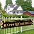 Large Black and Gold Happy 80th Birthday Decoration Banner, 80th Birthday Party Supplies (9.8x1.6ft)