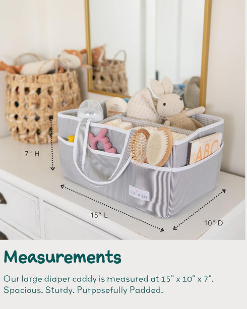 Lily Miles Baby Diaper Caddy Organizer, Baby Shower Basket for Newborn Boys or Girls, Nursery Must Haves for New Mom
