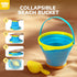 3 3 TOY Life Collapsible Beach Bucket Toys for Kids Beach Essentials with Portable Seashell Bags & Silicone Collapsible