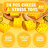 Libima 24 Pcs Cheese Stress Toys Bulk Fake Cheese Party Favors Foam Squeeze Stretchy Food Stress Ball Miniature Block