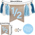 1/2 6 Birthday Boy Half Birthday Decorations High Chair Banner, Month Girl Tassel Wood Bead Highchair Garland Blue