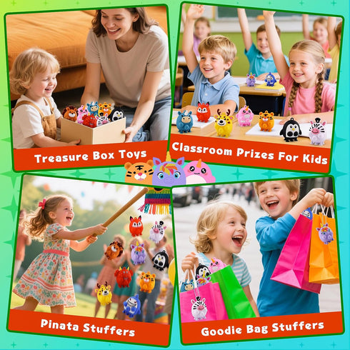 12 ChildFun PCS Party Favors for Kids, Silicone Animal Pop Fidget Toys with Suction, Birthday Gifts for Boy Girls