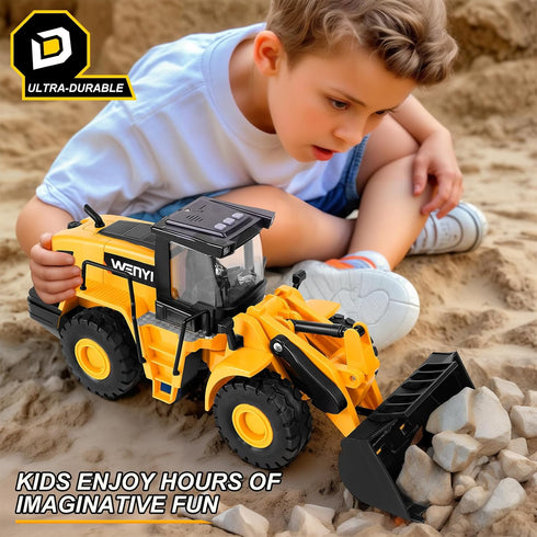 YySiRui Bulldozer 16" 1:10 Bulldozer, 3+ Toy, Front Loader, Scale Classics Wheel Loader with Real Working Arm & Bucket