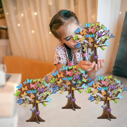30 Set Cinrobiye Spring Craft Kit Flower Bird Butterfly DIY Tree Ornaments Making Art Crafts for Toddler Sunday School