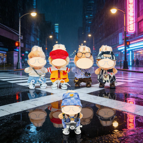 Gtsrlp 5-Set 5 5 Cool Boy Clothes Bundle for Doll, Includes Mini Hangs, Large Clear Display Bag with Strap Keychain