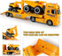 Toys,25.6" 3 4 5 6+ Dwi Dowellin Construction Carrier Truck Kids Semi-Trailer Toy with Excavator and Dump Truck,Gifts