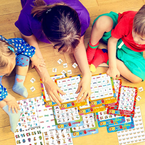 Set Counting Fancy Land Alphabet Bingo Game Kids Sight Word Bingo Number Letter Animal Board Game for Kindergarten