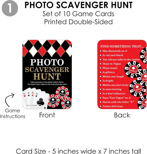 Big Dot of Happiness Las Vegas Casino Party Games - 4 Games with 10 Cards Each - Gamerific Bundle