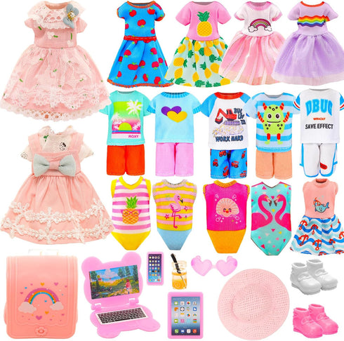 20 Pcs 5.3 Inch Doll Clothes & Accessories Include 5 Dresses 3