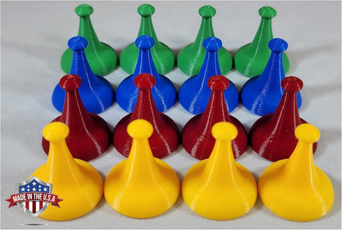Sorry Board Game Replacement Pieces - 16 Red Green Blue Yellow Movers