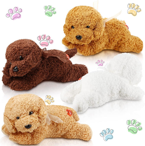 4 Pieces Dog Stuffed Animal 11 Inch Puppy Plush Toy, Valentine's Day Soft Plush Animals, 4 Colors