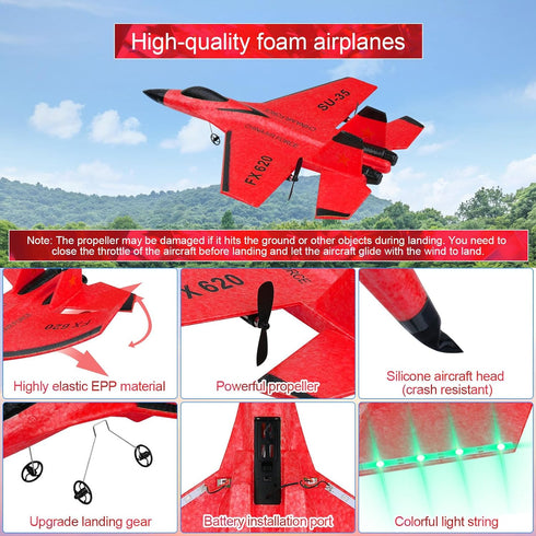 Beffkkip 2CH 2.4GHz SU35 FX620 RC Airplane RC Plane Remote Control Plane RTF RC Jet Easy to Fly Airplane Toys rc Planes