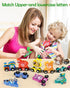 Set Set 3-5 Vanmor Wooden Train for Toddlers - Snap-Connection Animal Trains, Magnetic Alphabet Train Learning Toys