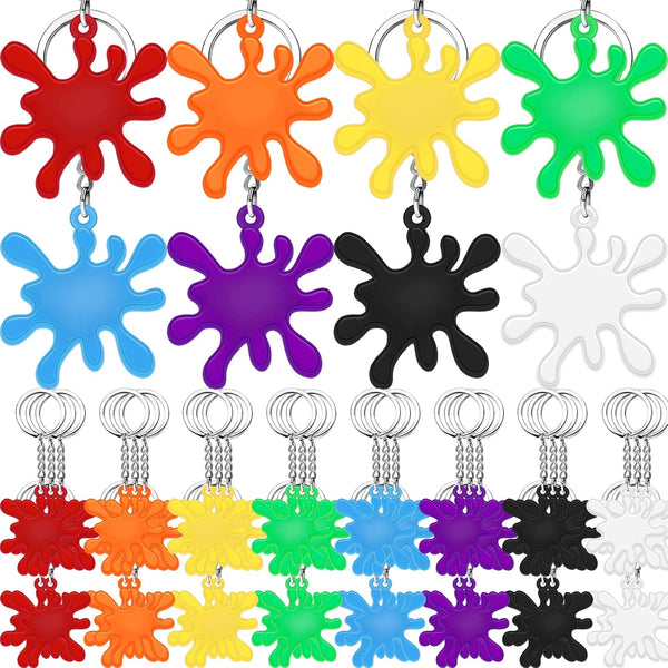 Paint Splatter Keychains, Art Party Favors and Decorations for Kids Adults Back to School Gifts