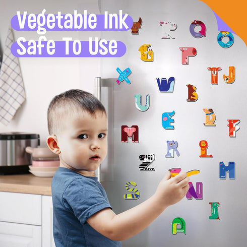 Magnetic Uppercase Letters, 26 Pieces Educational Letter Magnets for Kids Learning Tool