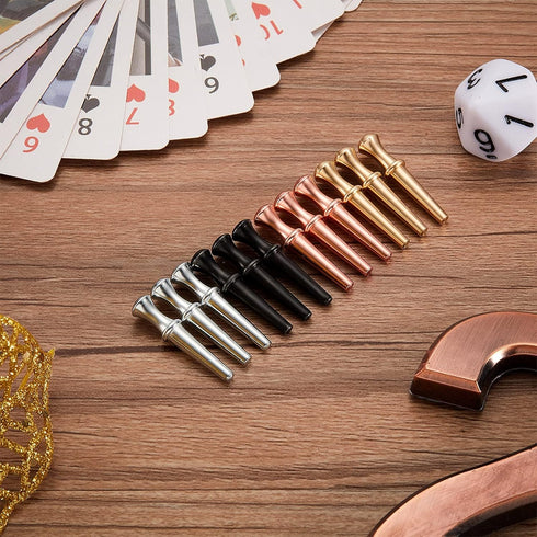 200 4 1/8 Pieces Metal Cribbage Board Pegs Colors Bulk Crib Pegs Fit Holes with Drawstring Storage Pouch, Tapered
