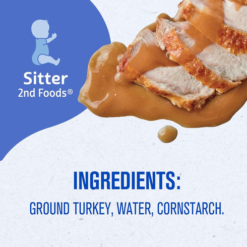 2 10-Pack Gerber Stage Baby Food, Turkey and Gravy Jar, Baby Food Poultry Puree, Baby Mealtime, Baby Puree Jars Glass