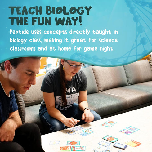 Genius Games Peptide: A Protein Building Game | A Strategy Card Game with Accurate Science for Gamers and Teachers |