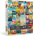Vintage World Travel Puzzles for Adults 1000 Piece, Colosseum Eiffel Tower Landscape Poster Puzzle Landmarks, Scenic Jigsaw Puzzles for Adults Paris Italy Scenery