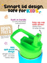 Kids Water Bottle 12oz Blue - Leak Proof with Straw & Handle, Insulated Double Wall Stainless Steel, Easy Sip Toddler