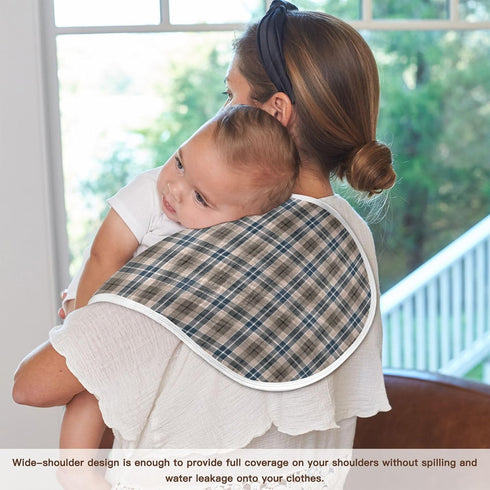 CHUROUSY Set 2 22 11 Inch Brown Plaid Checkered Baby Muslin Burp Cloths of Geometric Gingham Muslin Washcloths Rustic