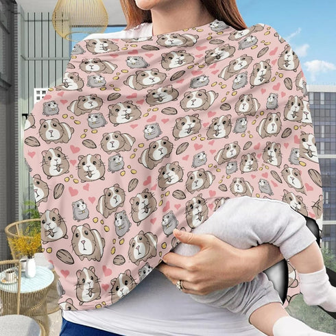Hechitok Guinea Pig Melon Seeds Car Seat Covers for Babies Girl Breathable Infant Carseat Cover Lightweight Baby