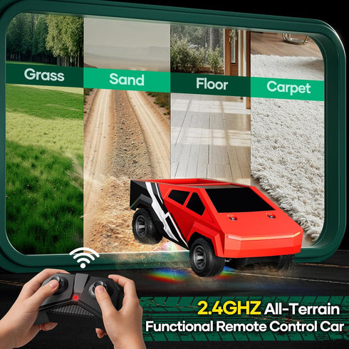 2WD 1/24 2.4GHz 3+, HOMETALL Remote Control Car RC Trucks - RC Truck Toy RC Cars for All Terrain, Scale Pick-up Hobby