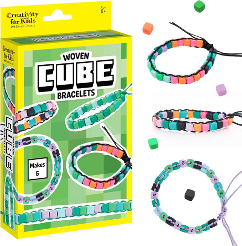 Creativity for Kids Woven Cube Bracelets Mini Kit | Make 5 Pixel-Inspired