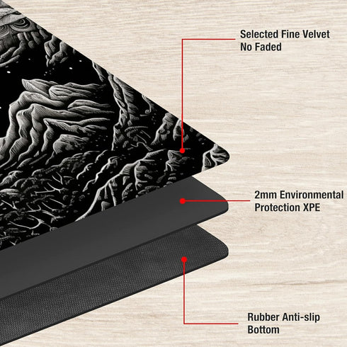 TCG Playmat Board Game Mat Plus 50 Pcs Card Sleeves, 24 x 14 Table Mats with Soft Surface Non-Slip Base