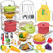 Golray Play Kitchen Accessories, Pretend Cooking Playset for Kids with Pots and
