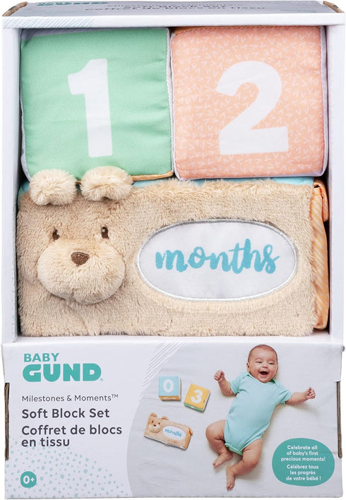 GUND Baby Milestones and Moments Soft Blocks, Plush Photo Prop Sensory Toy Blocks for Babies and Newborns