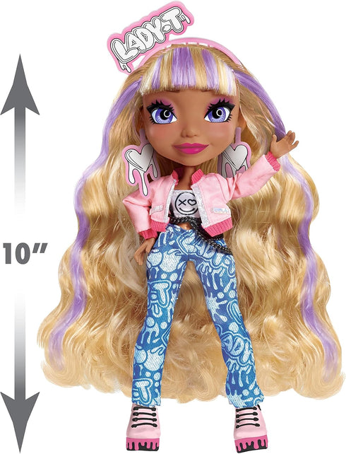 Just Play Art Squad Lady T 10-inch Doll & Accessories with DIY Craft Stencil Project, Toys for Kids Ages 3 Up