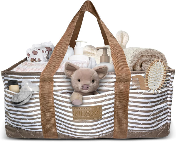 KIDSco. Baby Diaper Caddy. Portable Storage for Diapers, Wipes and Changing Table