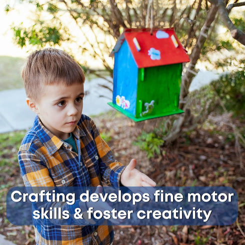12 DIY Bird House Kits for Children, Unfinished Wood Birdhouses to Paint for Kids