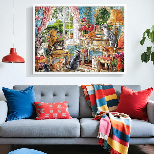 500 Adults,Cozy 20.5x15 Puzzles for Adults Pieces,Cute Cats Puzzle for House & Kittens Jigsaw Puzzles,Recyclable