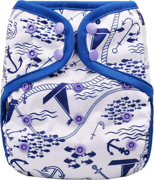 OsoCozy One Size Cloth Diaper Covers for Baby Boys & Girls, Adjustable Snap Fit, 8-35 Pounds, Use with Prefold or