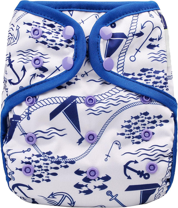 OsoCozy One Size Cloth Diaper Covers for Baby Boys & Girls, Adjustable Snap Fit, 8-35 Pounds, Use with Prefold or