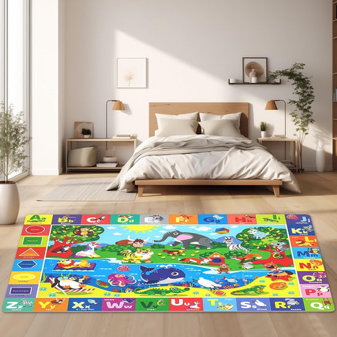 Safe(60"x80") Baby Play Mat for Floor, Non-Slip Playmat for Toddlers & Infants, Extra Thick Large Padded Educational