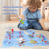 Plastic Floor Puzzles for Kids with Airplane Toy Car, Educational Track Car Play Set for Ages 2-6