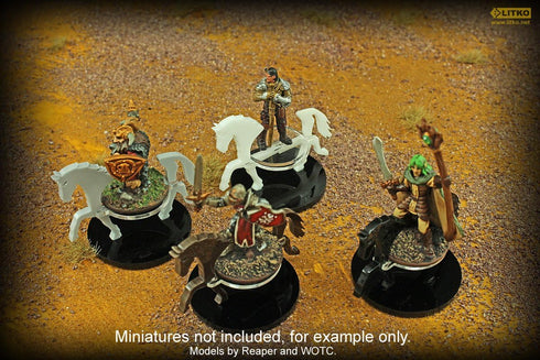 LITKO Horse Character Mount for Role Playing Games | Compatible with DND Pathfinder | (40mm Circular Base, Black)