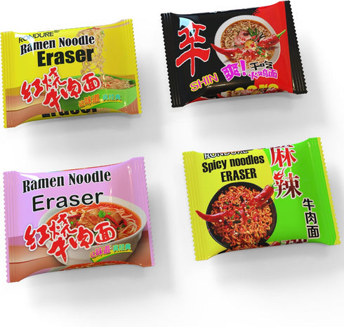 16 PCS Mini Food Erasers for Kids - Cute Spicy Ramen Noodles Erasers for Classroom Gifts