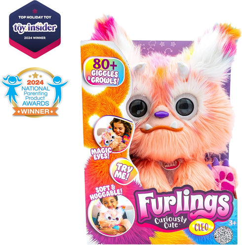 Furlings 13" 80+ 3+ Cleo - Interactive Plush Toy, Sounds & Animations, Gift for Girls & Boys