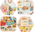 196Pcs 4 Packaging Dollhouse Miniature Store Grocery Accessories Mini Shopping Cart Basket Three-Layer Shelves