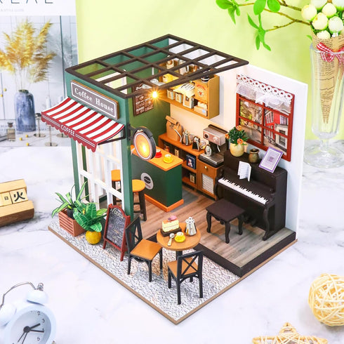 Spilay Dollhouse Miniature with Furniture, DIY Wooden Crafts Kit with Dust Cover and Music, 1:24 Scale Gift