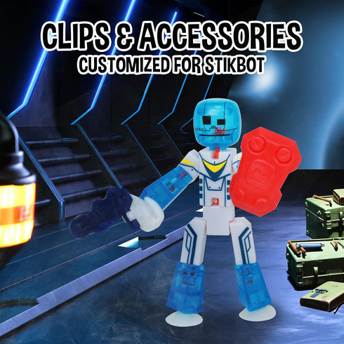 Zing StikBot Zingtannica Action Pack - Collectible Action Figures and Accessories, includes 1 Stikbot, 1 Set of