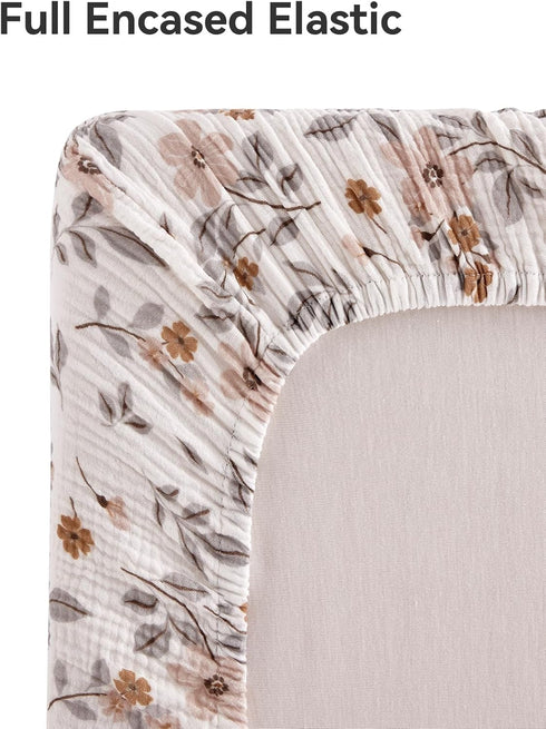 2 Pack, Pack Pack 38'' 26'' TILLYOU Muslin Mini Crib Sheets and Play Mattress Sheets Fitted for N Play, x Sheet